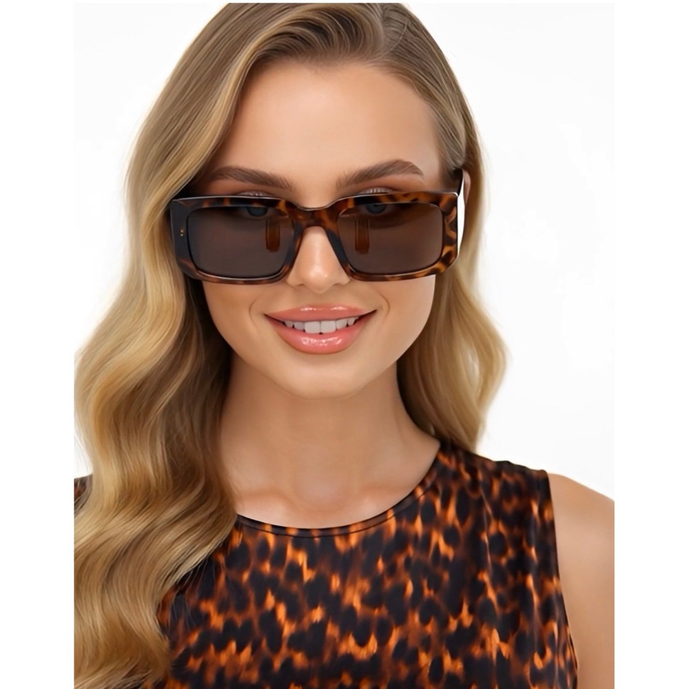 Sunglasses‎ Stylish Trendy Women Tortoise Frame Square Brown Lens Gafas Lentes - Picture 9 of 9